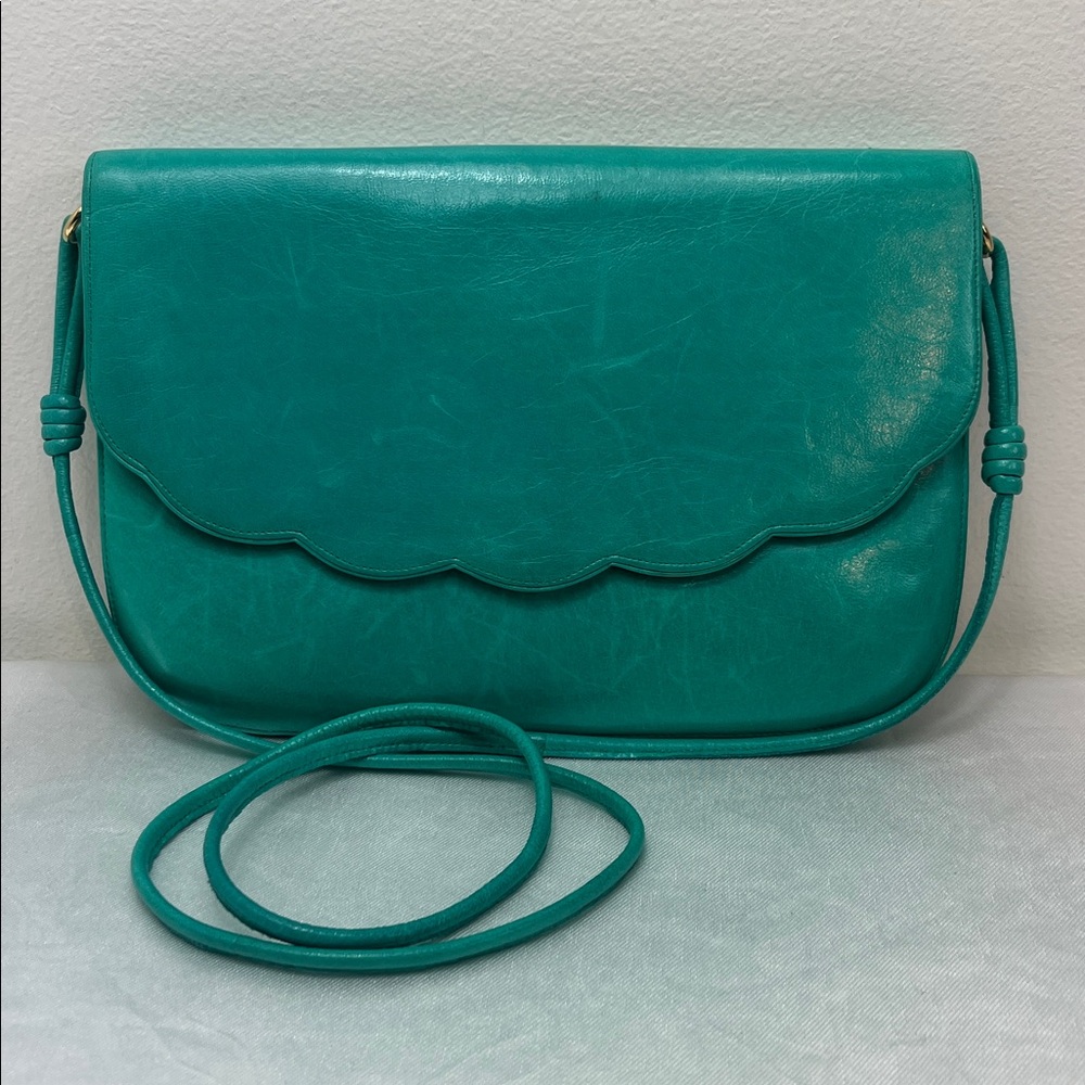 Bruno Magli Vintage Teal Leather Purse
